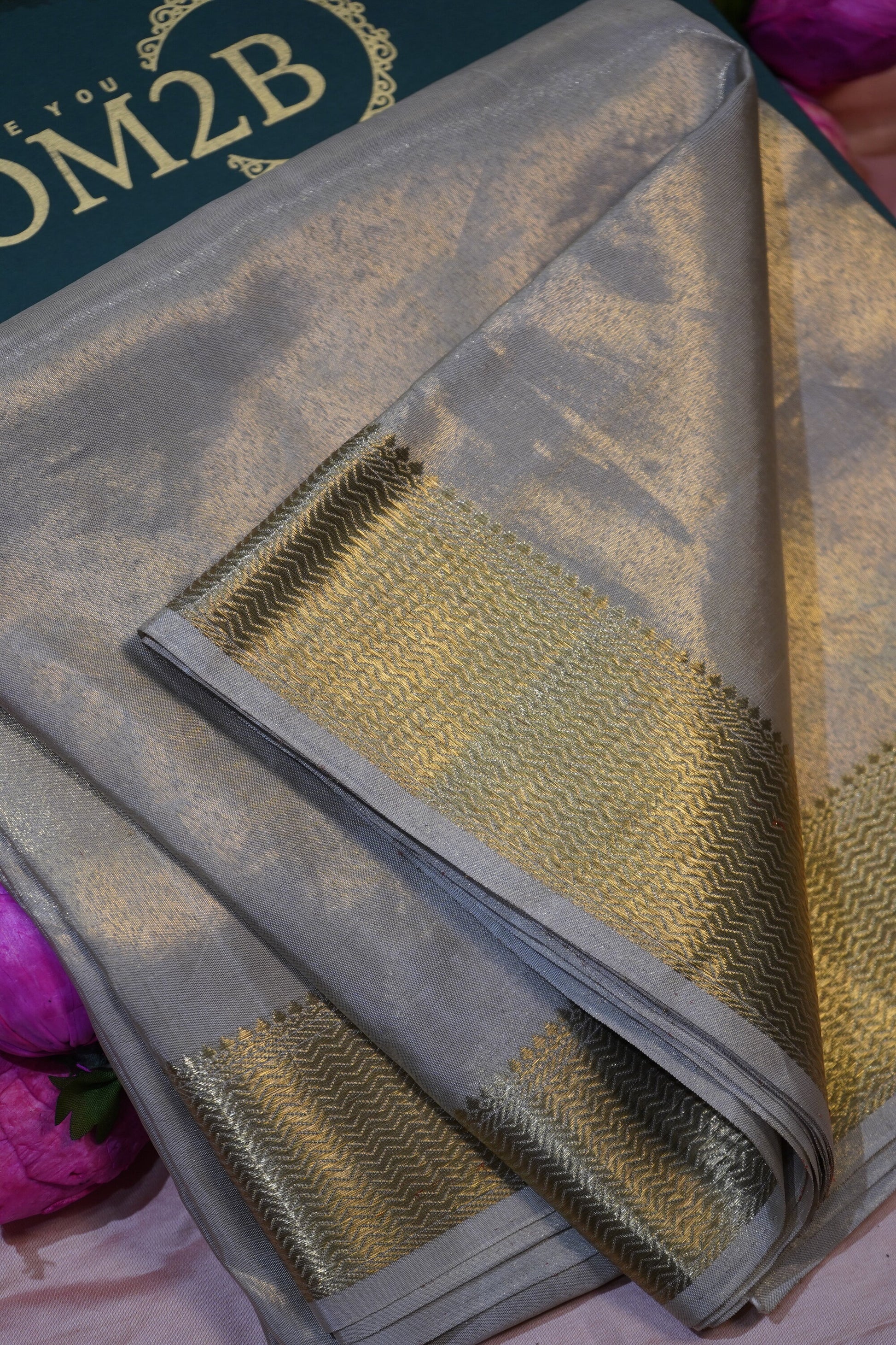 Men’s Kanchi Tissue Pancha Set Dull Champagne Gold