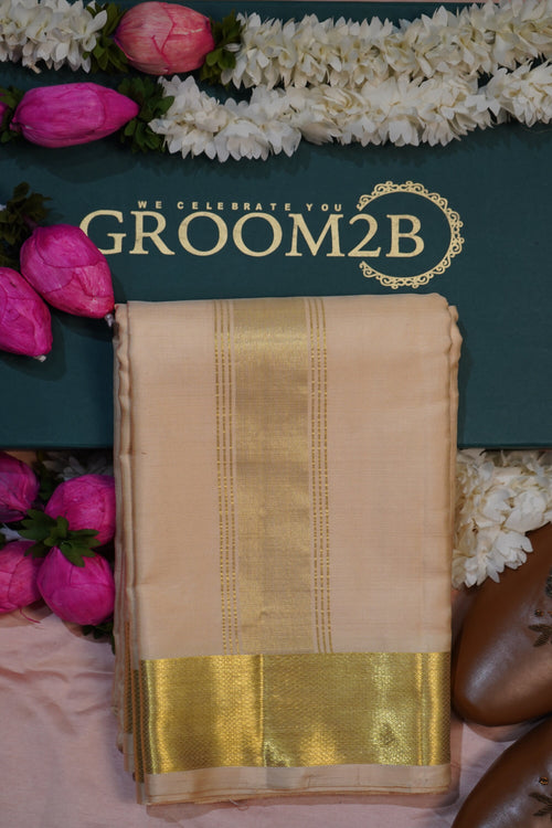 Men’s Pure Pattu Pancha in Sandalwood cream