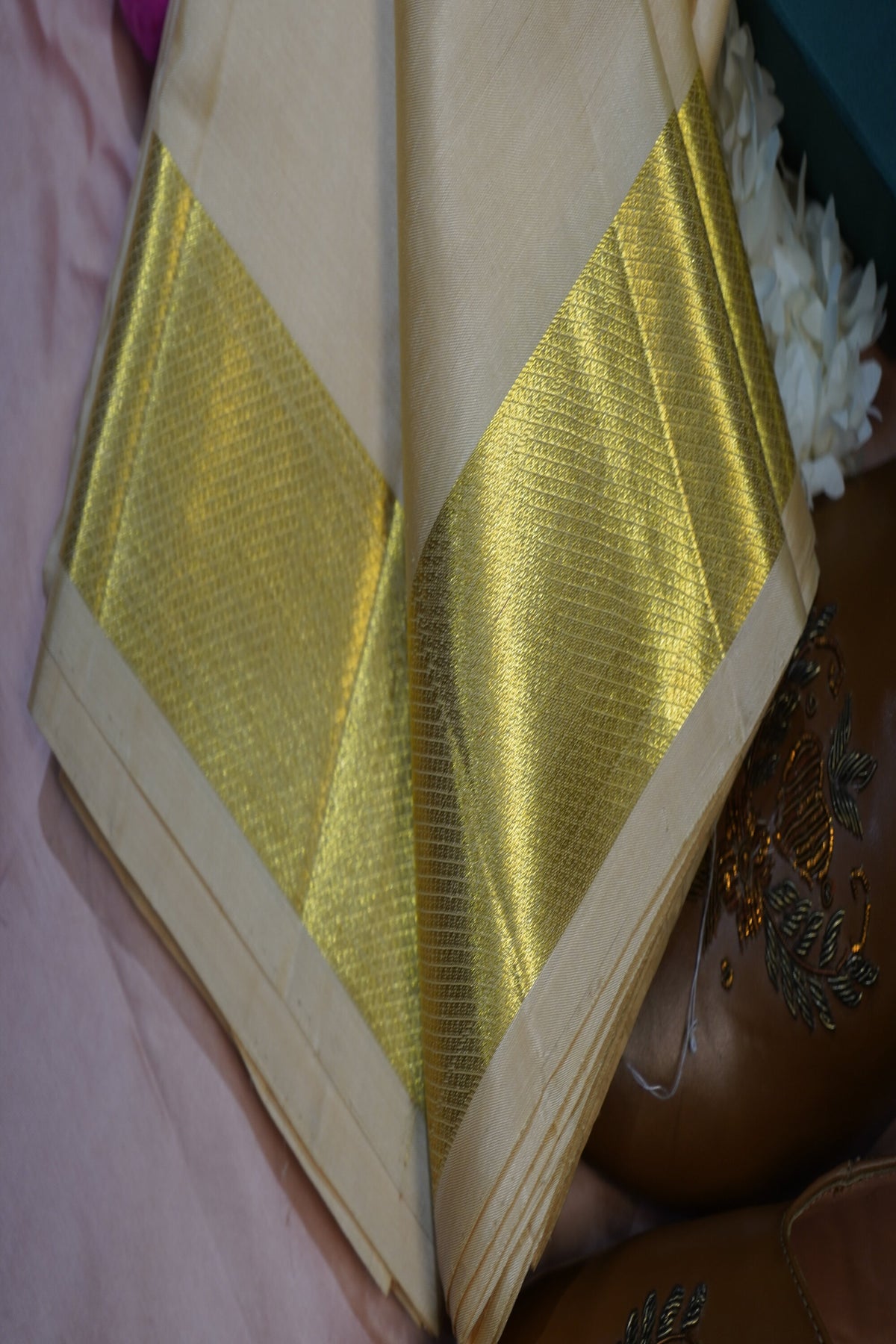 Men’s Pure Pattu Pancha in Sandalwood cream