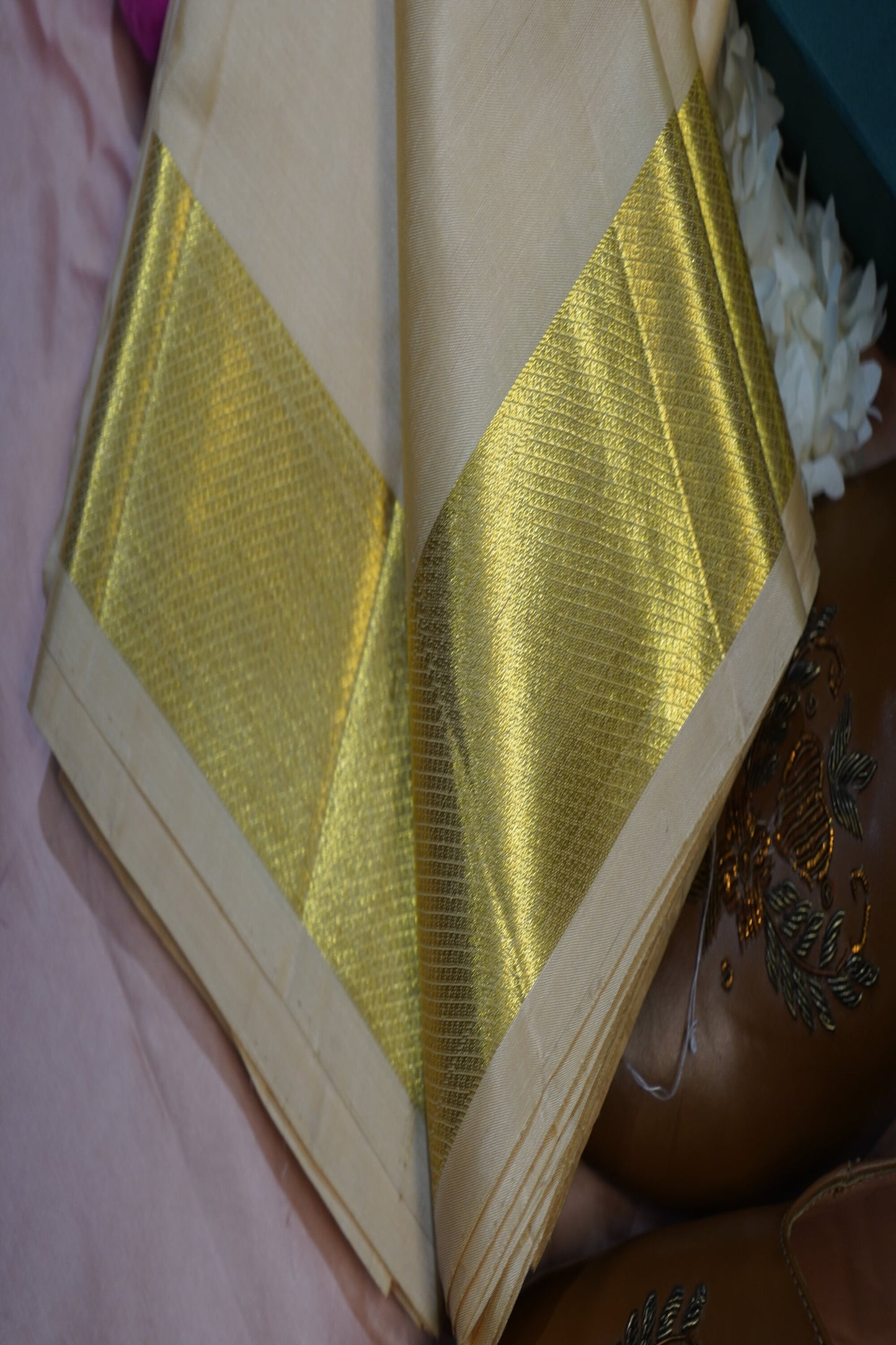 Men’s Pure Pattu Pancha in Sandalwood cream