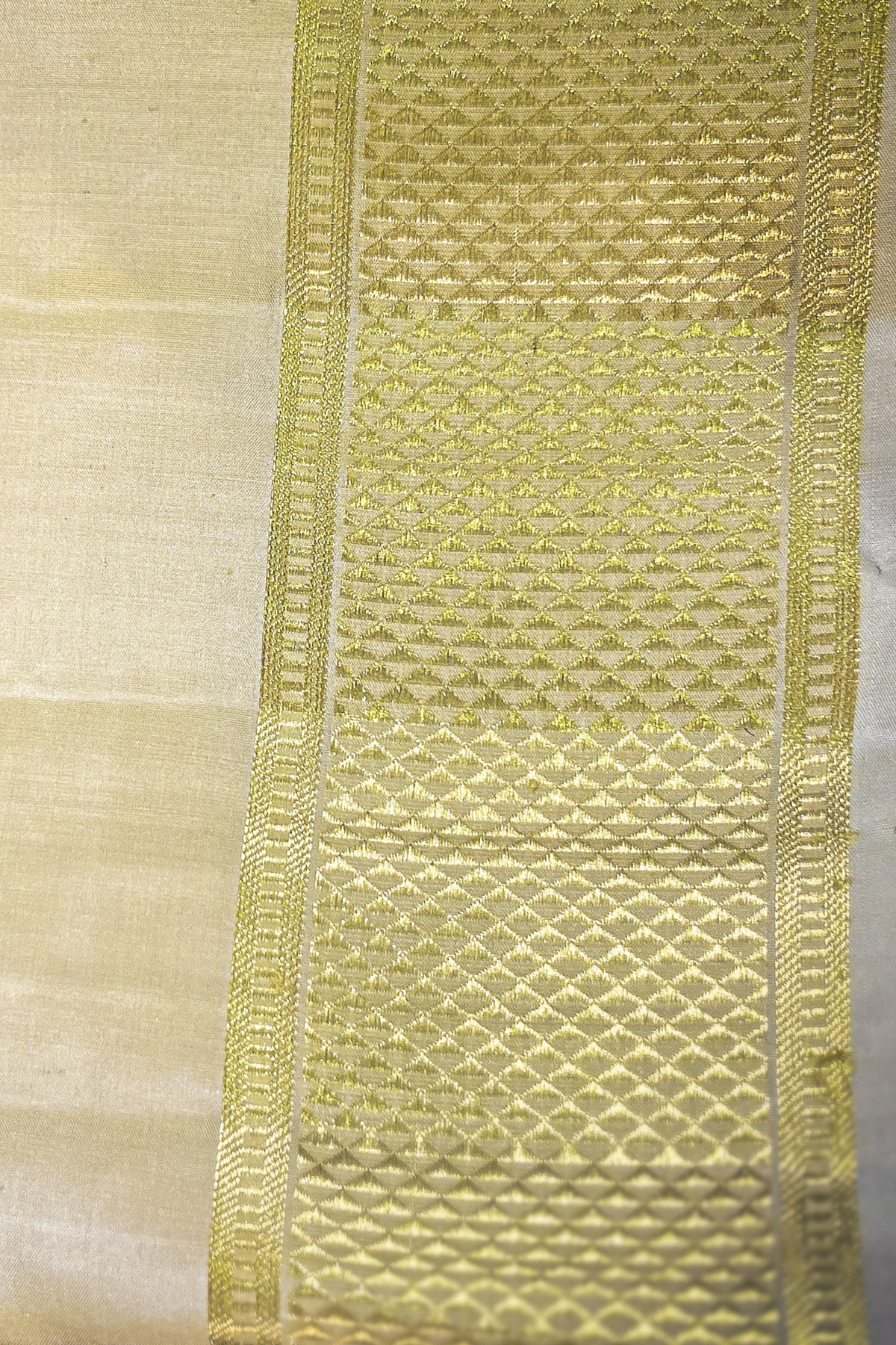Pattu Pancha In Biegish Gold Unstitch