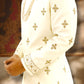 Off-white pure raw silk sherwani with zardozi work