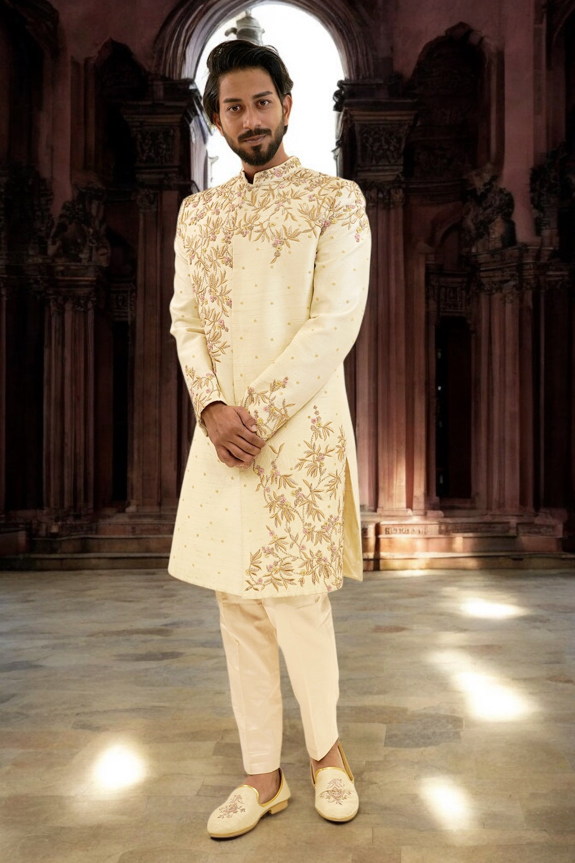 Abstract Floral Sherwani