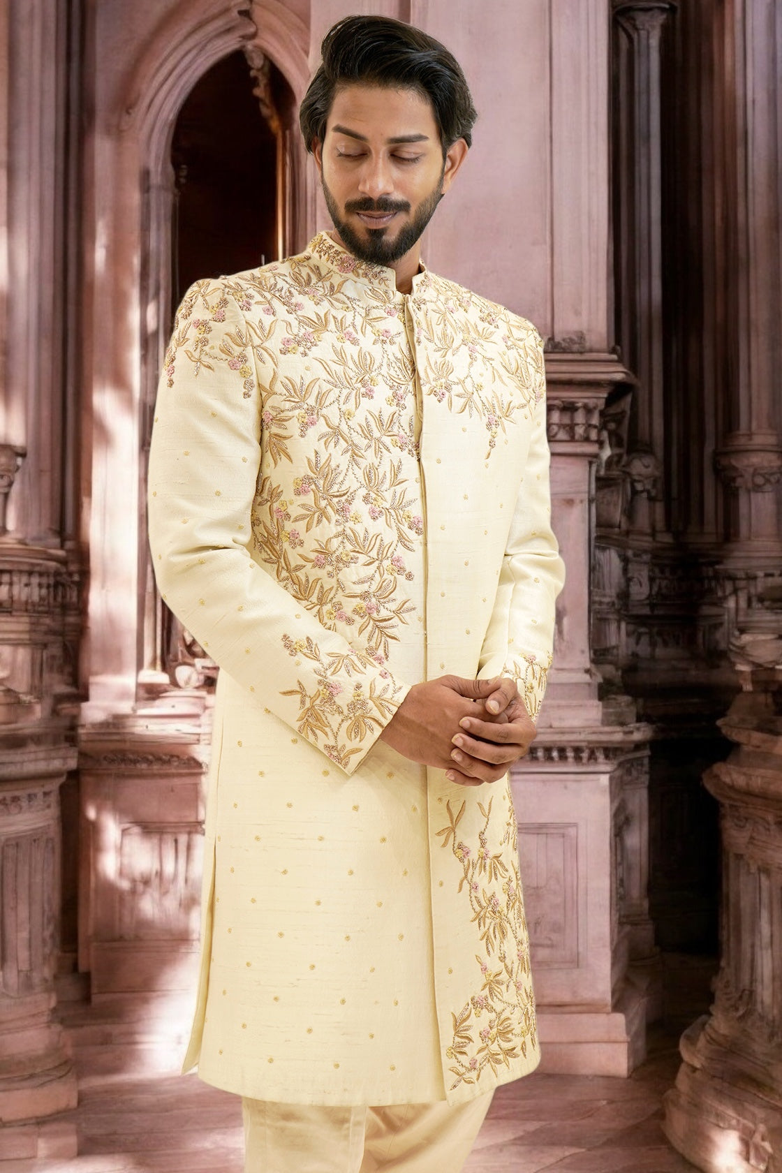 Abstract Floral Sherwani
