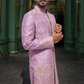 Onion pink designer embroidered sherwani