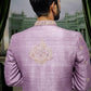 Onion pink designer embroidered sherwani