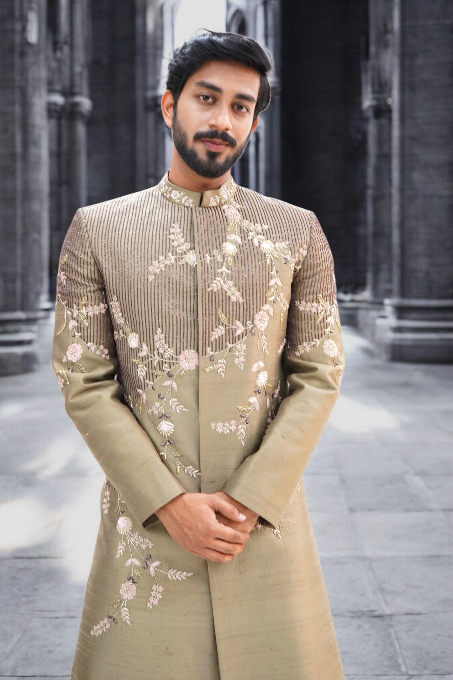Hand crafted gold sherwani