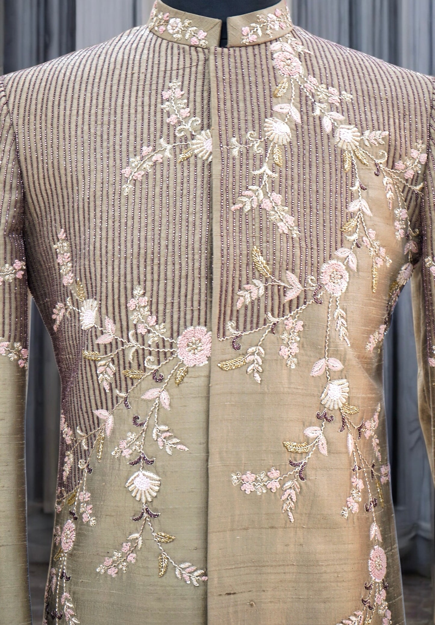 Hand crafted gold sherwani