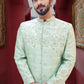 Green colour embroidered designer sherwani
