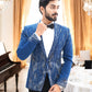Persian Blue Wool Crepe 2-Piece Tuxedo with Cutdana Work