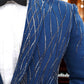 Persian Blue Wool Crepe 2-Piece Tuxedo with Cutdana Work