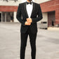 Woolcrepe 2-piece Tuxedo with embroidery on the shoulders