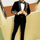 Black Velvet 2 piece  Tuxedo with golden zardosi embroidery