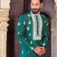 Bottle Green Embroidered Kurta