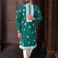 Bottle Green Embroidered Kurta