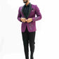 Plum Purple Shawl Lapel Embellished Tuxedo