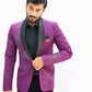 Plum Purple Shawl Lapel Embellished Tuxedo