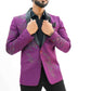 Plum Purple Shawl Lapel Embellished Tuxedo