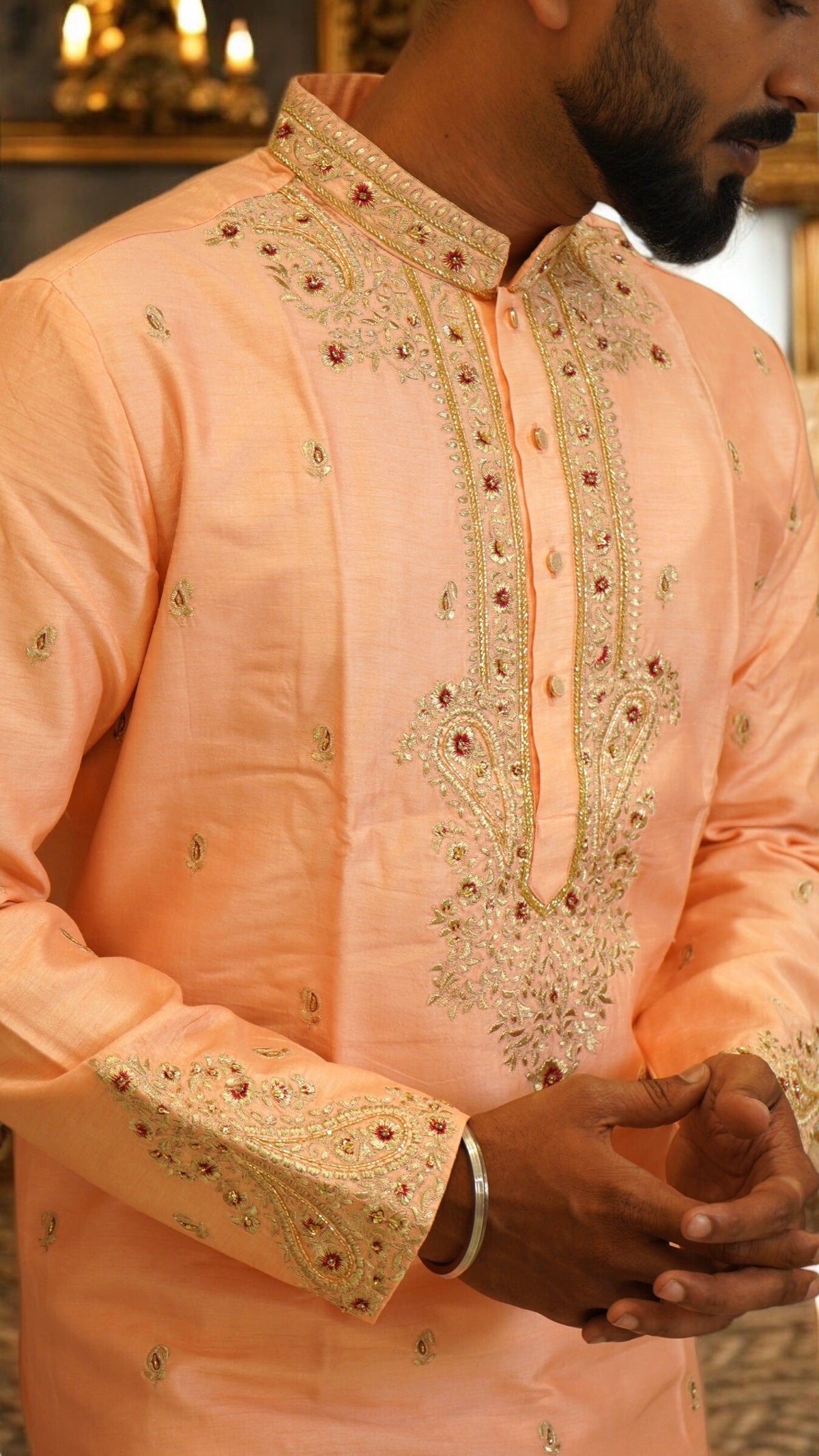 Regal Coral – Designer Kurta