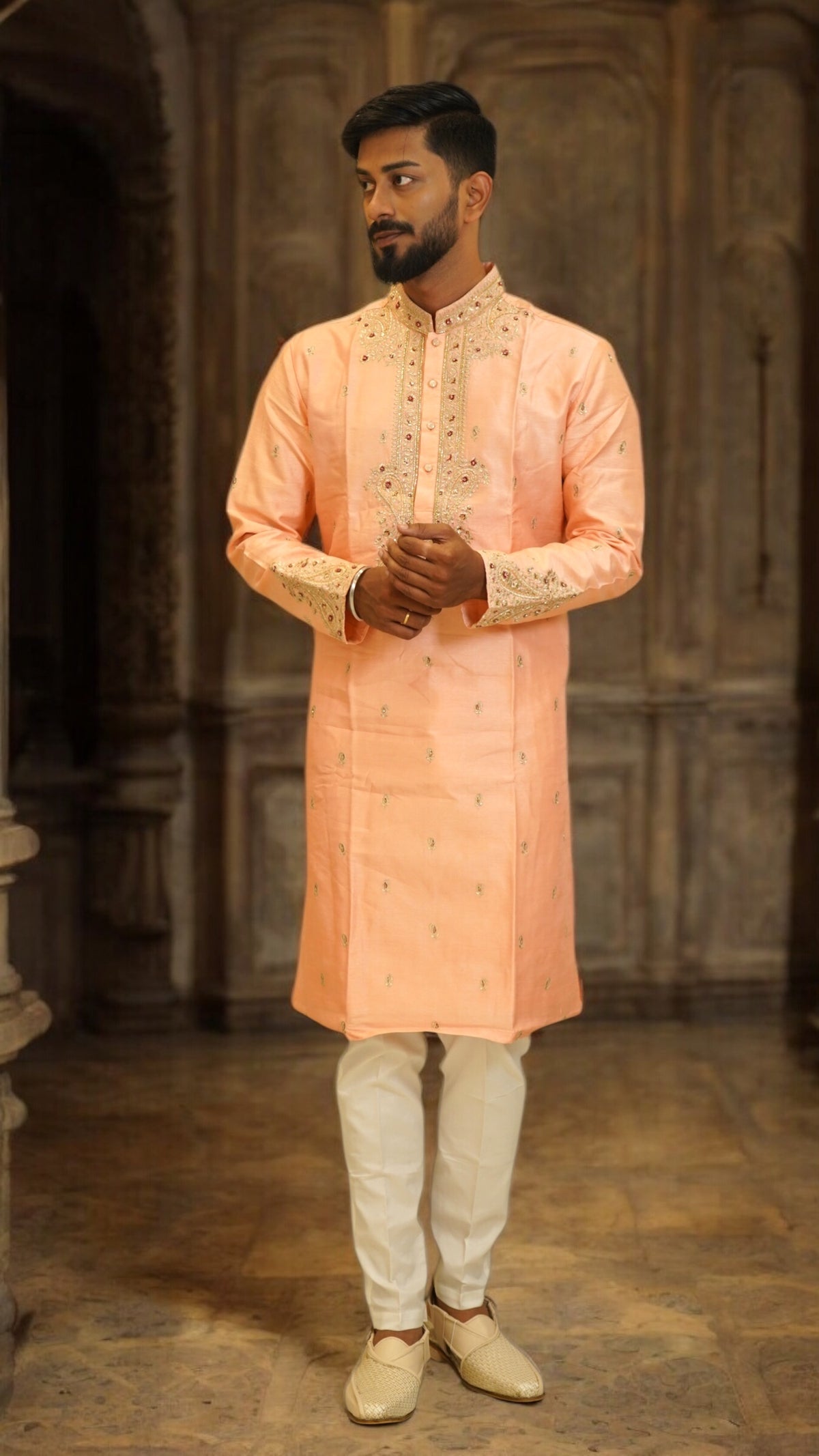 Regal Coral – Designer Kurta