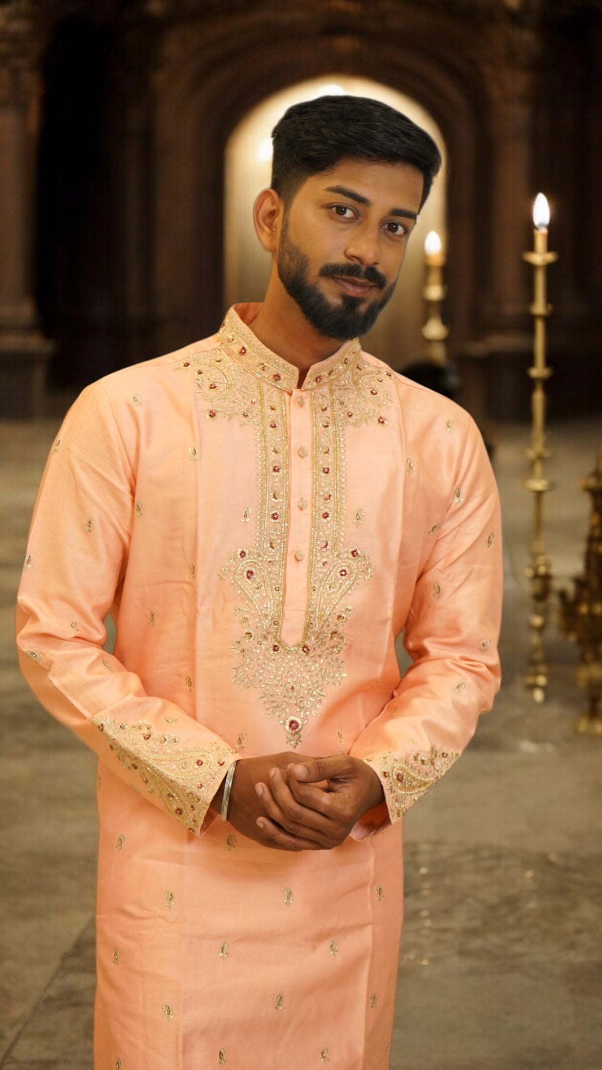 Regal Coral – Designer Kurta