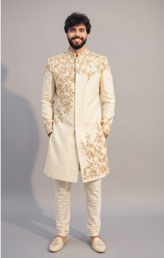 Abstract Floral Sherwani