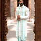 Silver Tissue Pattu Kurta With Minimal Embroidery