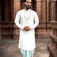 Silver Tissue Pattu Kurta With Minimal Embroidery