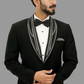 Metallic illusional striped black 2-piece tuxedo
