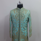 Men’s Sea Green Heavy Embroidered Sherwani Set – Royal Designer Wedding Wear