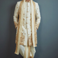 Heavy hem work Sherwani with bootas