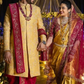 Men’s Mustard Yellow Embroidered sherwani Dhoti Set with Dupatta
