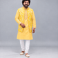 Lemon Yellow Floral Embroidered Nehru Jacket