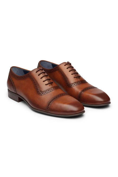 ATHENS - TAN HANDPAINTED LEATHER SHOES