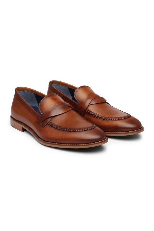 CULLMAN - TAN HANPAINTED LEATHER SHOES