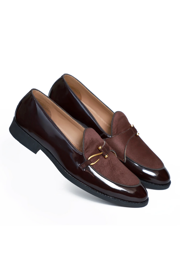 Brown Patent Dazzle Hooked Loafers