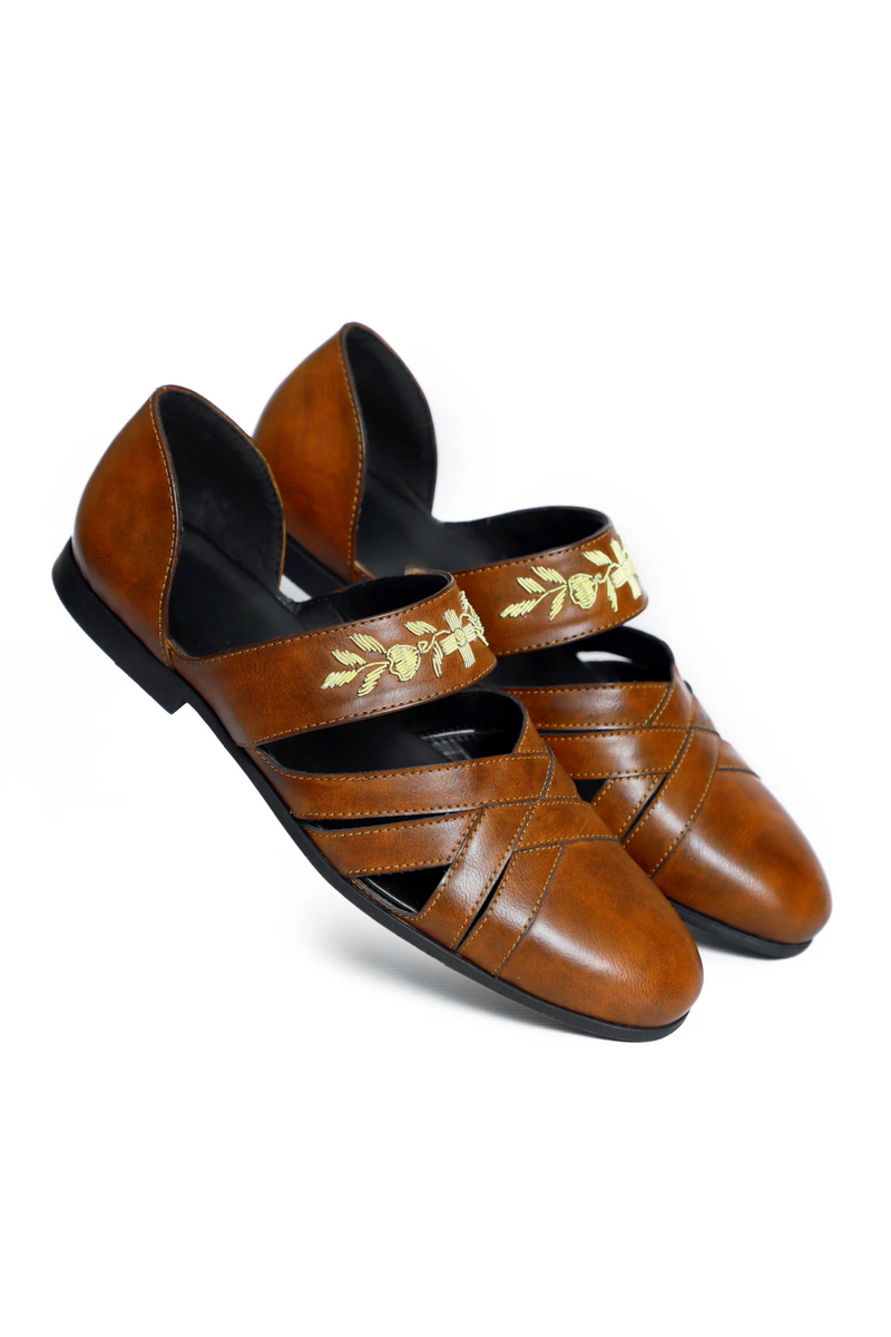 Zardosi Designer Cherry Wine Sandal