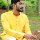 Mustard Yellow Self Textured Kurta
