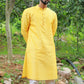 Mustard Yellow Self Textured Kurta