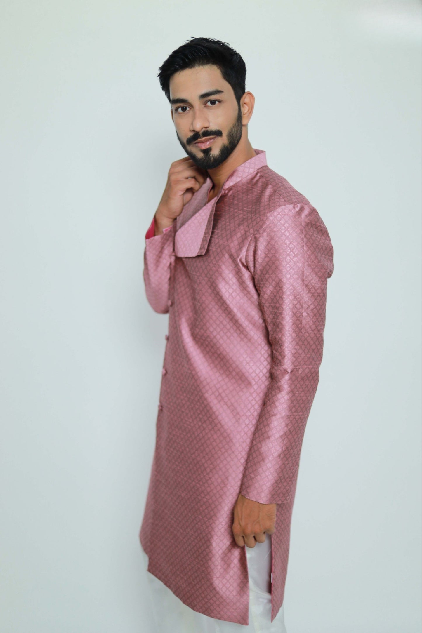 Onion Pink Cross-cut kurta