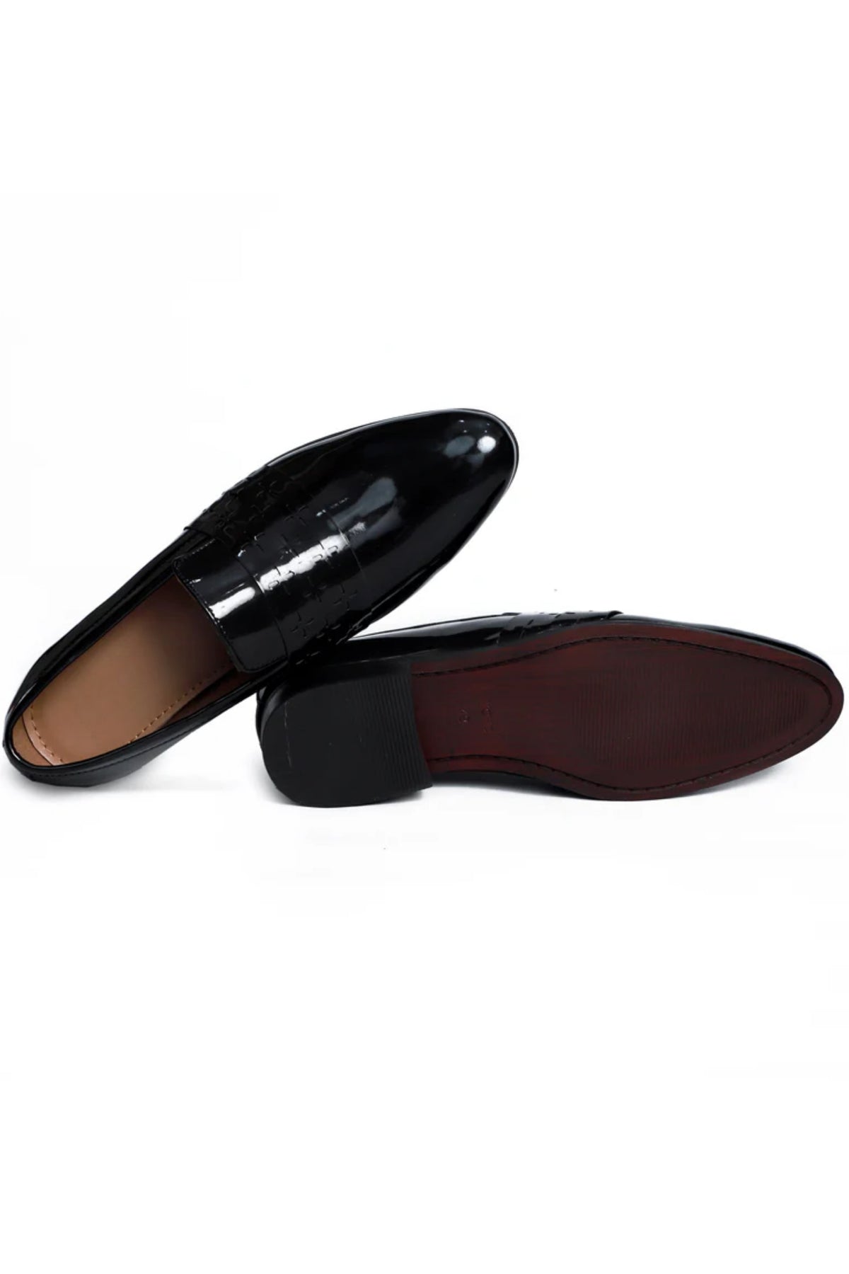 Black Patent Designer Vamp Loafers