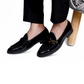 Black Patent Dazzle Hooked Loafers