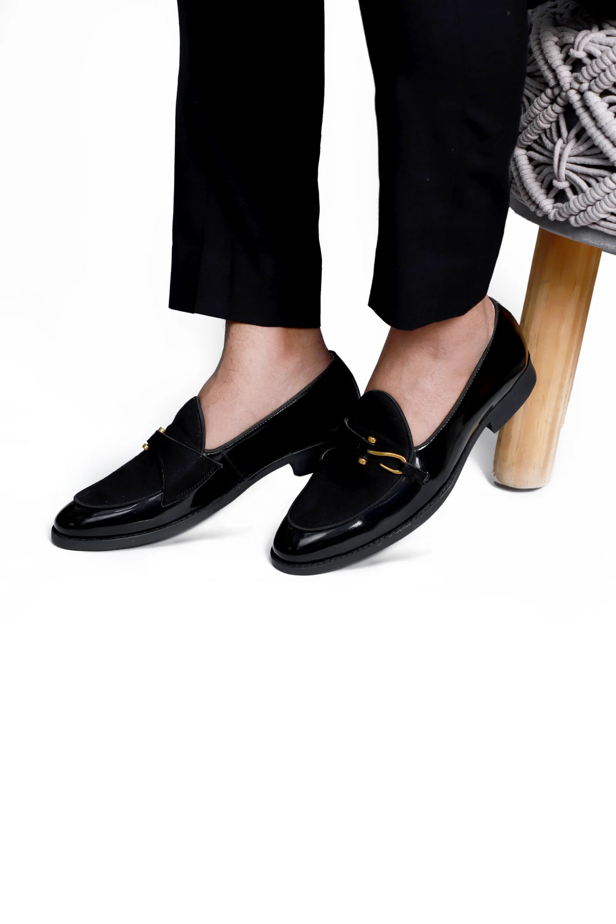 Black Patent Dazzle Hooked Loafers