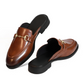 Tan Brown Horsebit Mule