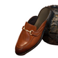 Tan Brown Horsebit Mule