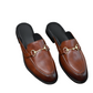 Tan Brown Horsebit Mule