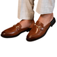 Tan Brown Horsebit Mule