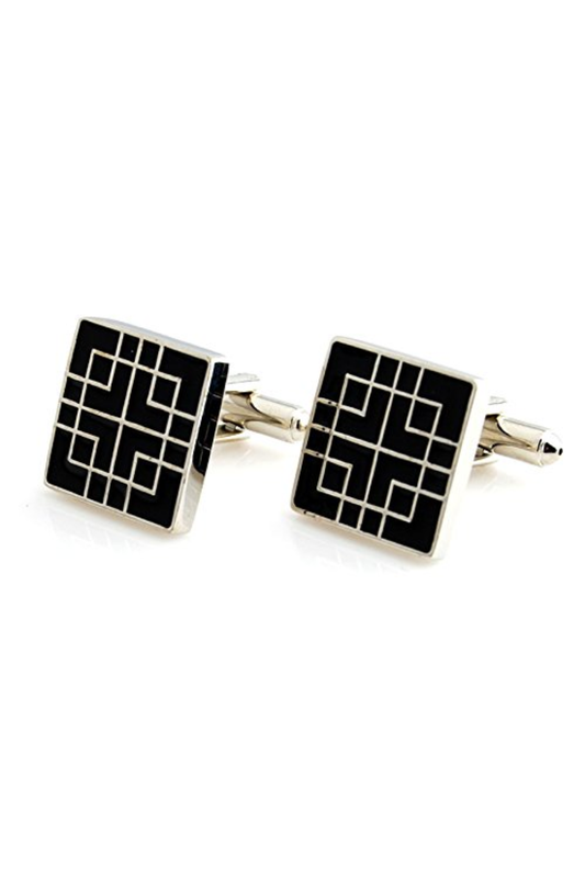 Black Enamel Cufflinks for Men