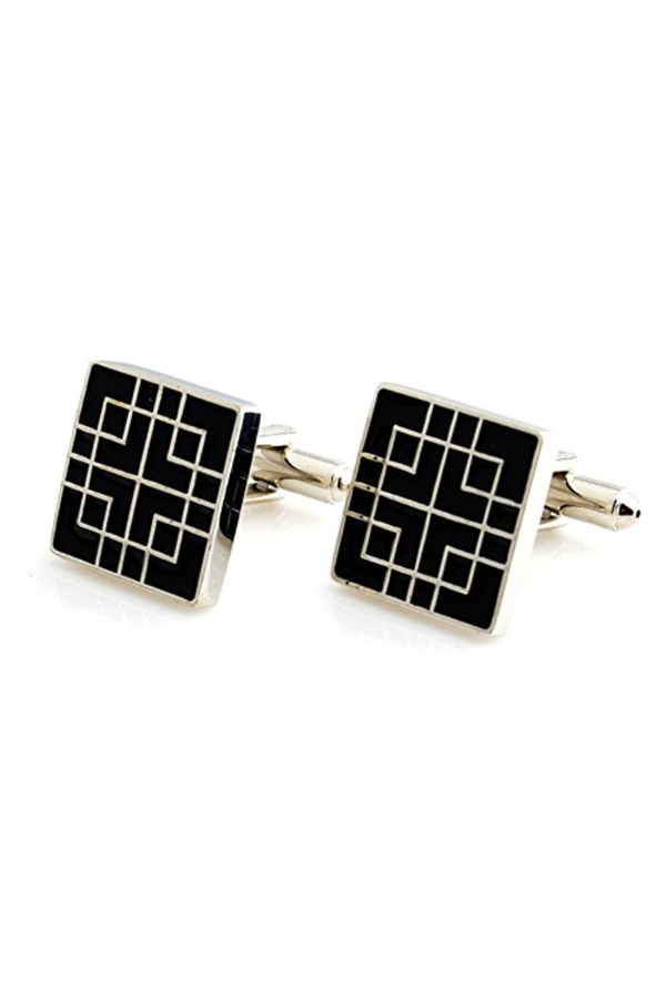 Black Enamel Cufflinks for Men