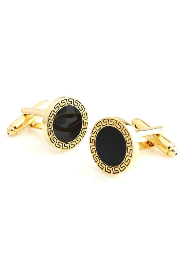 Designer Gold Black Enamel Premium Cufflinks